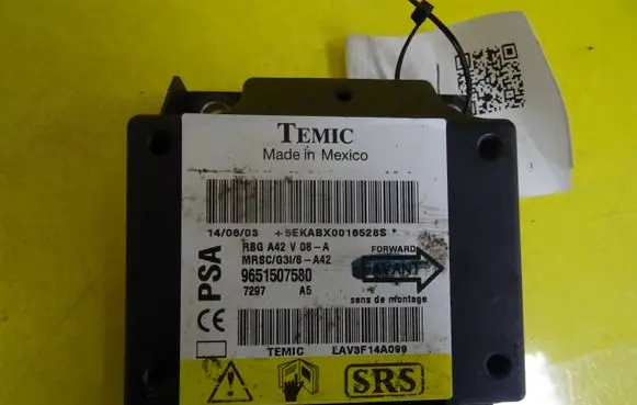 Citroen C3 Pluriel Airbag control unit/module 9651507580