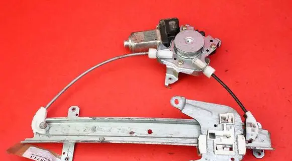 Rear door window regulator with motor