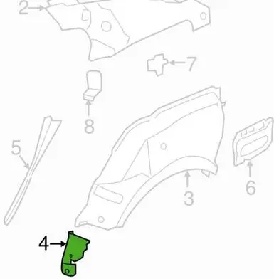 Jaguar XE Fender end trim T4N16039 303292