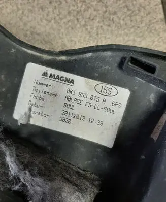 Audi A4 S4 B8 8K Dashboard lower bottom trim panel 8K1863075A 3820