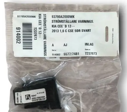 KIA Ceed Hazard light switch 93790A2000