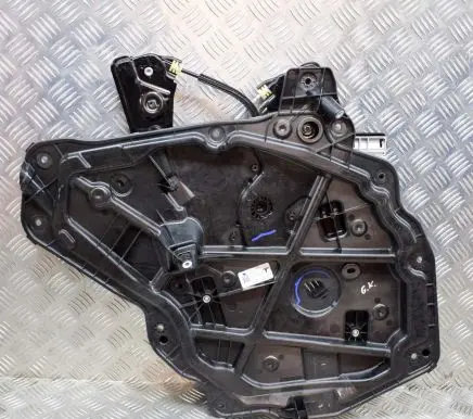 Rear door window regulator with motor