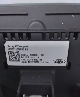 Ford Bronco Screen/display/small screen M1PT18B955FE CID08ATFC 012VBB78241