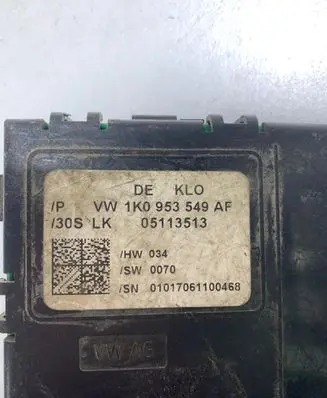 Volkswagen PASSAT B7 Steering angle sensor 1K0953549AF 01017001100468 05113513