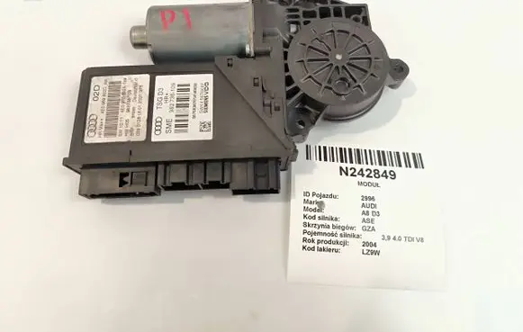 Audi A8 S8 D3 4E Rear door window regulator motor 4E0959802D 4E0910802A 5WK45676KBF