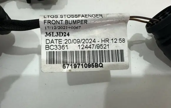 Volkswagen Tiguan Parking sensor (PDC) wiring loom 571971095BQ 571971277