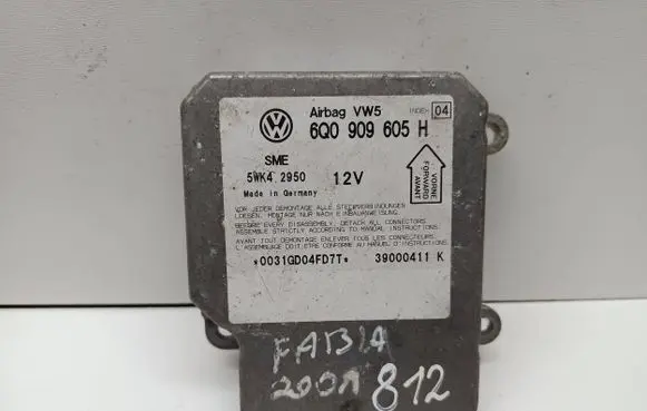 Skoda Fabia Mk1 (6Y) Airbag control unit/module 6Q0909605H 39000411K 5WK42950