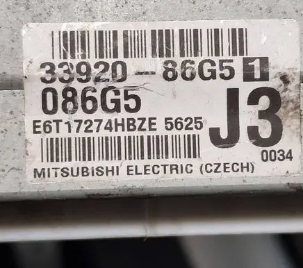 Subaru Justy Engine control unit/module 3392086G5 086G5 E6T17274HBZE