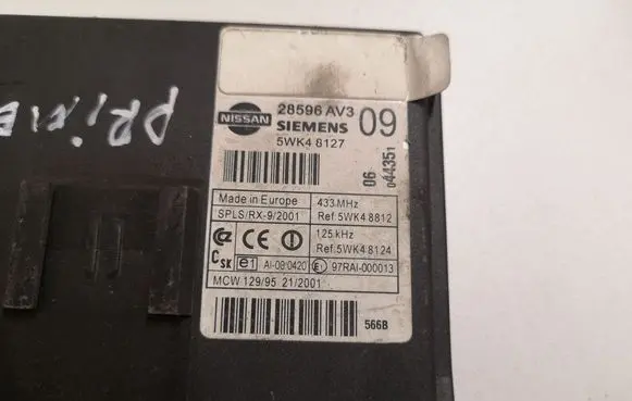 Nissan Primera Comfort/convenience module 28596AV3 5WK48127 5WK48812