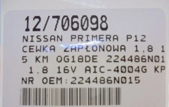 Nissan Primera High voltage ignition coil 224486N015