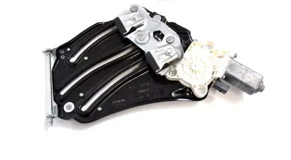 Rear door window regulator with motor