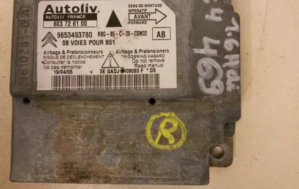 Citroen C4 I Airbag control unit/module 9653493780 603726100
