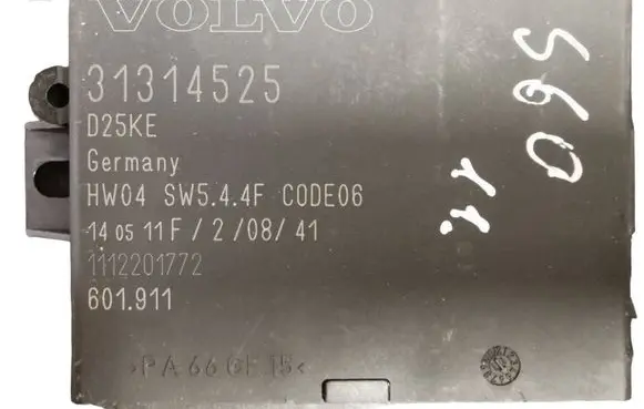 Volvo S60 Parking PDC control unit/module 31314525 1112201772