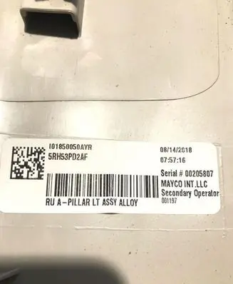 Chrysler Pacifica (A) pillar trim 5RH53PD2AF 101850050AYR 00205807
