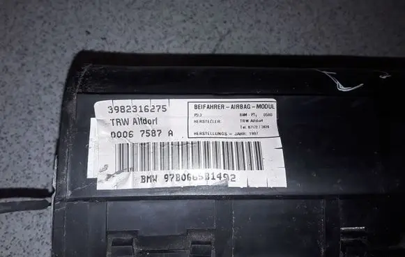 BMW 5 E39 Passenger airbag 3982316275