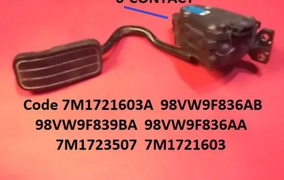 Seat Alhambra (Mk1) Accelerator throttle pedal 7M1721603A 98VW9F836AB