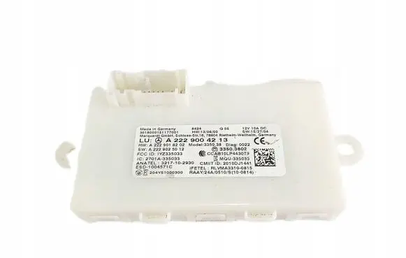 Mercedes-Benz C W205 Keyless (KESSY) go control unit/module A2229004213