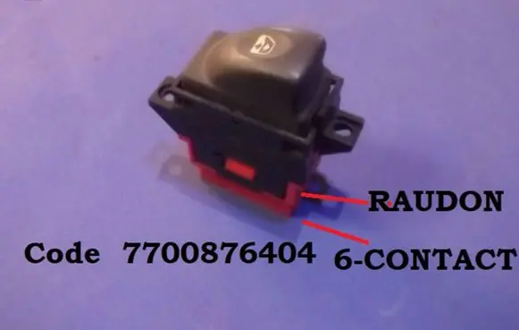 Renault Espace III Electric window control switch 7700876404