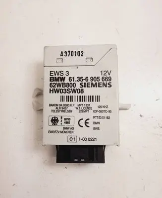 BMW 5 E39 Immobilizer control unit/module 61356905669 A370102 62WB800