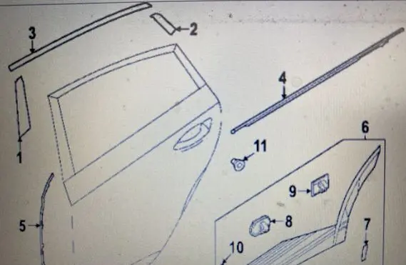 Hyundai Kona I Rear door glass trim molding 83850GI010