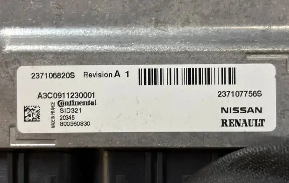 Renault Master III Engine control unit/module ECU 237106820S 237107756S A3C0911230001