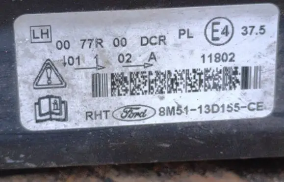 Ford Focus Headlight/headlamp 8M5113D155CE 0077R00 11802