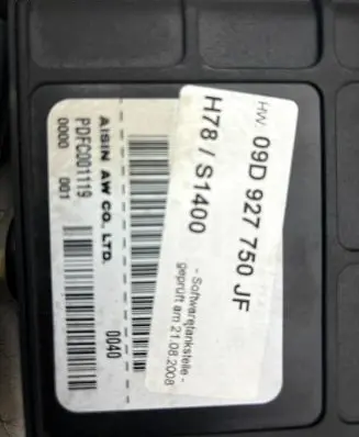 Audi Q7 4L Gearbox control unit/module 09D927750JF PDFC001119 H78S1400