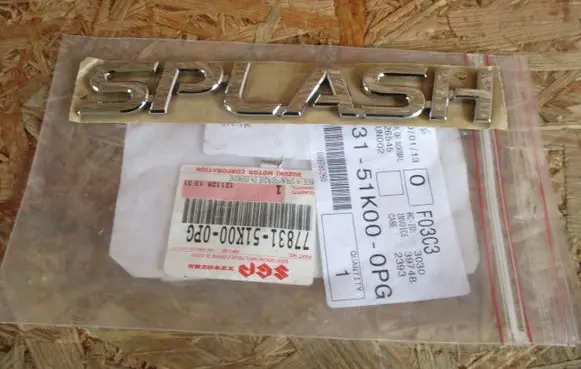 Suzuki Splash Manufacturers badge/model letters 77831-51K00-OPG