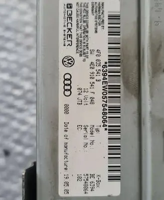 Audi A6 S6 C6 4F GPS navigation control unit/module 4F0035541B 4E0910541F