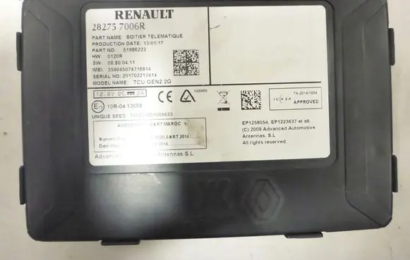 Renault Clio IV GPS navigation control unit/module 282757006R