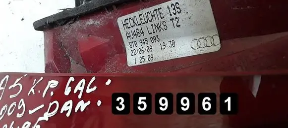 Audi A5 8T 8F Rear/tail lights coupe 8t0945093