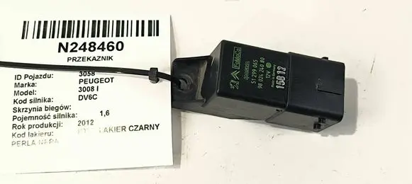 Peugeot 3008 I Other relay 9802424080