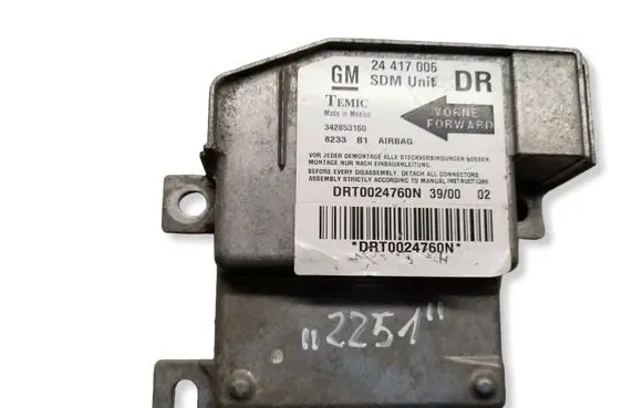 Opel Corsa C Airbag control unit/module 24417006 DRT0024760N 342853160
