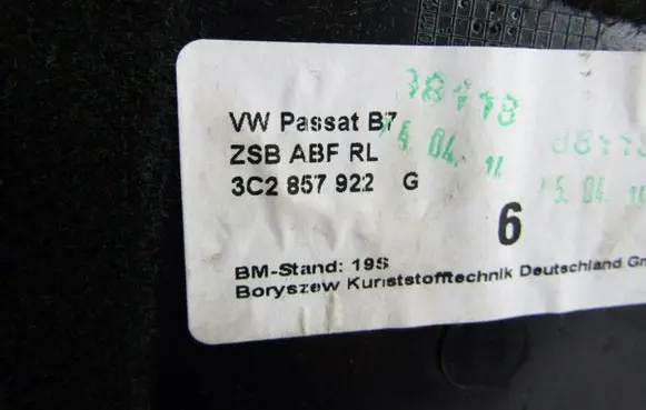 Volkswagen PASSAT CC Glove box 3C2857922G