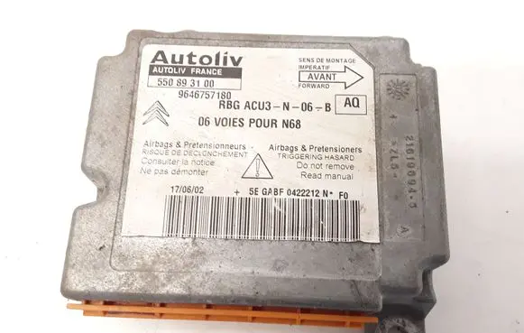 Citroen Xsara Picasso Airbag control unit/module 9646757180 550893100