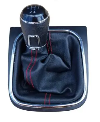 Volkswagen Golf VI Gear lever shifter trim leather/knob 