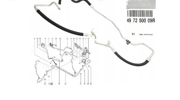 Renault Master III Power steering hose/pipe/line 497250009R