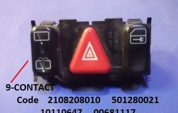 Mercedes-Benz E W210 Hazard light switch 2108208010 501280021