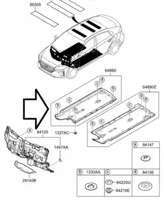 Hyundai Ioniq Engine splash shield/under tray 84145G2000