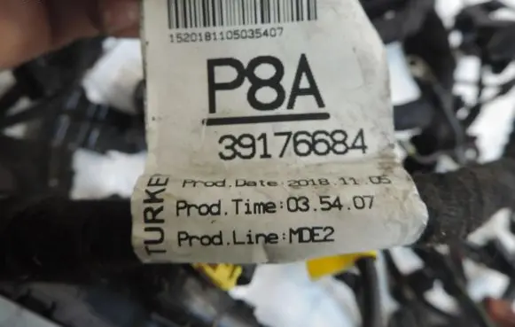 Opel Astra K Engine installation wiring loom 39176684