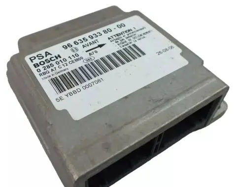 Peugeot 207 Airbag control unit/module 9663593380 0285010110