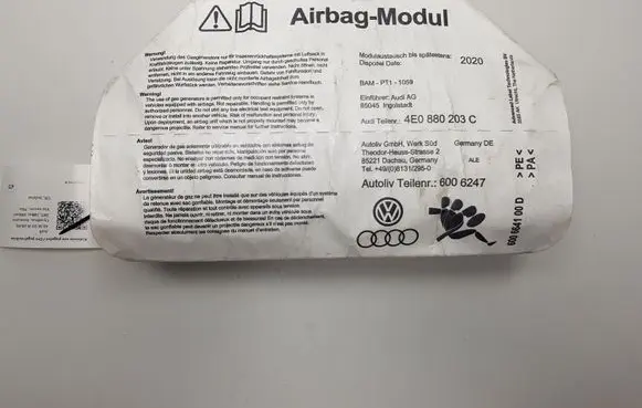 Audi A8 S8 D3 4E Passenger airbag 4E0880203C