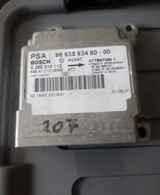 Peugeot 207 Airbag control unit/module 9663593480