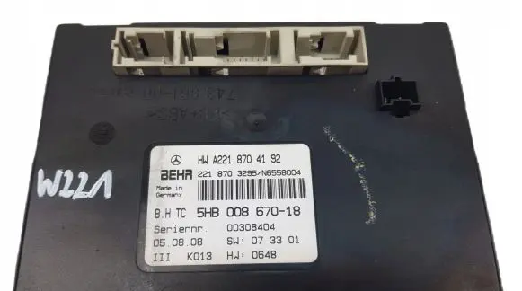 Mercedes-Benz S W221 Air conditioning/heating control unit A2218704192