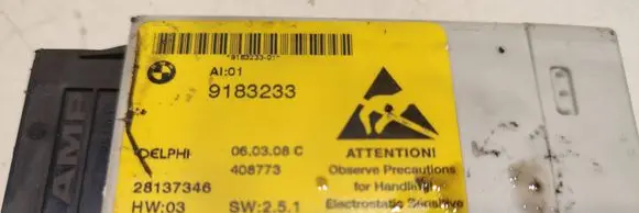 BMW 5 E60 E61 Center console control module 9183233 28137346 408773