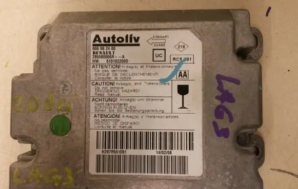 Renault Laguna III Airbag control unit/module 285580006R 606982400 610102200D