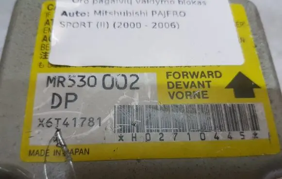 Mitsubishi Pajero Sport I Airbag control unit/module MR530002 X6T41781