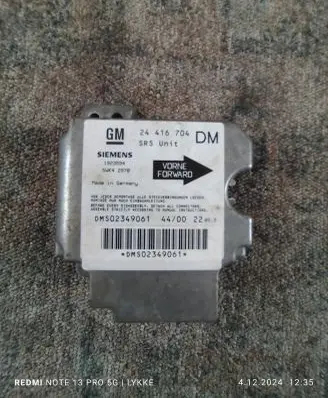 Opel Zafira A Airbag control unit/module 24416704 1923594 DMS02349061
