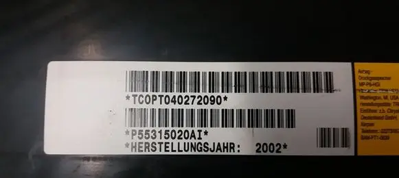 Jeep Cherokee Passenger airbag P55315020AI