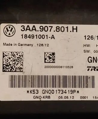 Volkswagen PASSAT B7 Hand brake control module 3AA907801H 18491001A 200000006110528